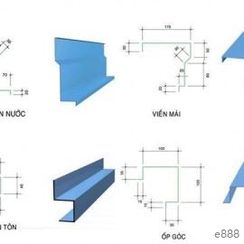 Gia công diềm, máng xối, úp nóc...
